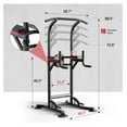 thumbnail image 5 of Pull Up Bar Station, Adjustable Multifunction Power Tower Dip Bar Station Home Gym Strength Training Workout Equipment for Pull-up Push-up Dips (Black-Classic)., 5 of 6