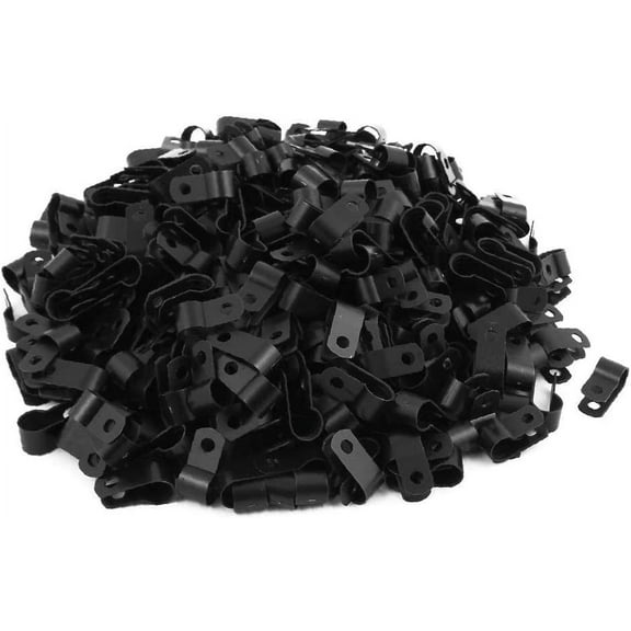 400Pcs Nylon R Type 5/16" 8.4mm Cable Cord Wire Clamp Clip Fastener Black(400Pcs Nylon R Tipo 5/16' '8,4mm Cavo Cavo Morsetto Fermaglio Fermaglio