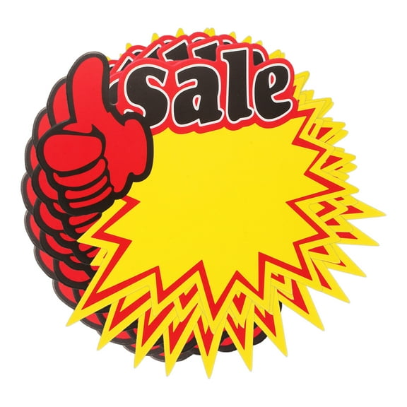 unbranded 100Pcs Burst Signs Paper Burst Signs Blank Star Shape Retail Sale Tags Burst Paper Signs for Retail Store Yellow