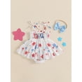 thumbnail image 3 of BemeyourBBs Baby Girls Romper Set, Sleeveless Tie-up Stars Bodysuit Dress Headband, 3 of 9