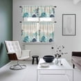 thumbnail image 5 of Summer Marine Life Kitchen Curtains Valances and Tiers Set of 3 Ocean Teal Coral Coastal Starfish Blue Conch Retro Tier Curtains and Valance with Rod Pocket for Small Windows, 27.5"x36", 5 of 9