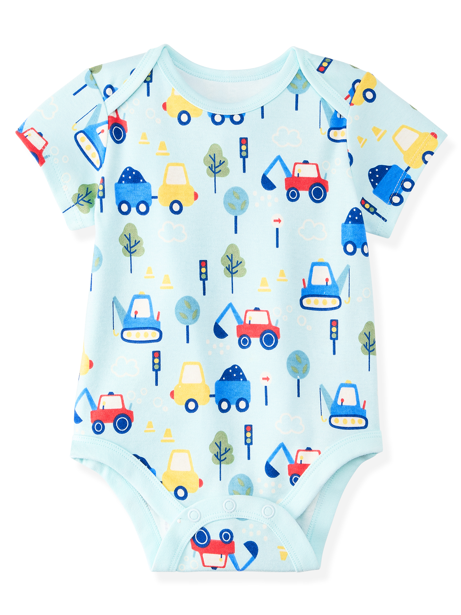 Garanimals Newborn & Baby Boy Cotton Lap-Shoulder Short-Sleeve Bodysuit, Sizes 0โ24M