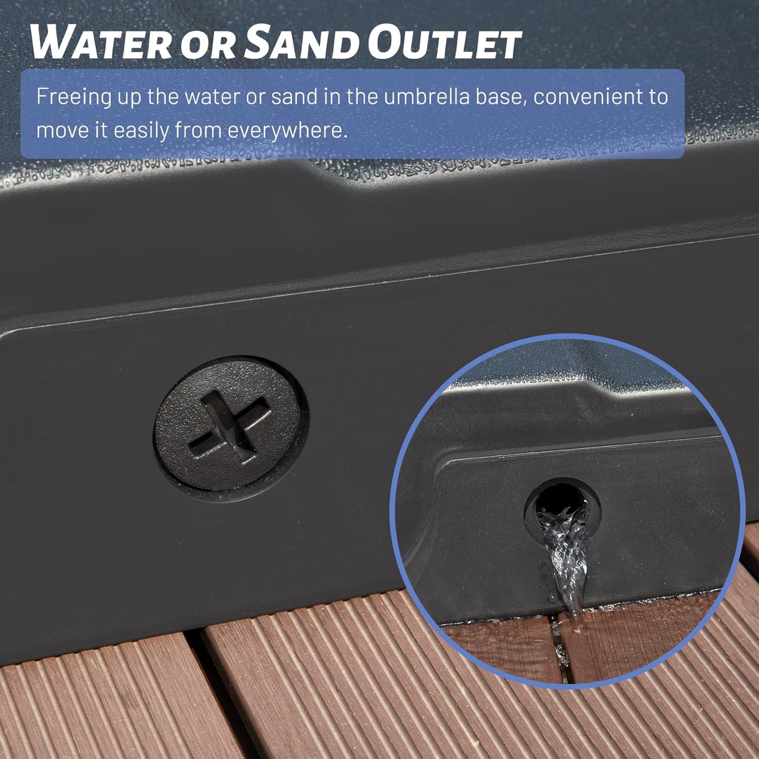 Domi Patio Umbrella Base, Umbrella Stand Base Water & Sand Filled Weighted Base Offset Umbrella Base for Cantilever Offset Patio Umbrella, 300LBS