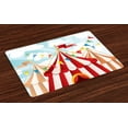 thumbnail image 1 of Ambesonne Circus Place Mats Set of 4, Circus Cloudy Sun Sky, Standard Size, Blue White Red, 1 of 4
