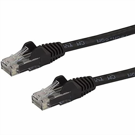 StarTech.com 50ft CAT6 Ethernet Cable - Black CAT 6 Gigabit Ethernet Wire -650MHz 100W PoE RJ45 UTP Network/Patch Cord Snagless w/Strain Relief Fluke Tested/Wiring is UL Certified/TIA (N6PATCH50BK)