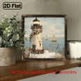 thumbnail image 5 of 2D Flat, 1pc Rustic Lighthouse Sailboats Wall Art Painting - Nautical Coastal Framed Sign, 8x8 Inch Wood Frame, Vintage Lighthouse Decor for Living Room, Bedroom, Kitchen, Seaside Housewarming, 5 of 9