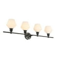 thumbnail image 6 of Gene 4 light Black and Frosted white glass Wall sconce, 6 of 7