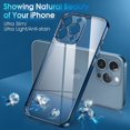 thumbnail image 2 of Crystal Clear Case for iPhone 12 Pro, [Not Yellowing] [Camera Protection] [Military Grade Drop Tested] Transparent Shockproof Protective Phone Case Soft Silicone Slim Cover, 6.1 inch, Blue, 2 of 9