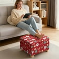 thumbnail image 3 of Xoenoiee Santa Claus Reindeer Tree Snowflake Print Ottoman Cover Square, Stretch Ottoman Slipcover Christmas Decor Washable Storage Ottoman Cover Foot Stool Cover with Elastic Bottom, L, 3 of 7