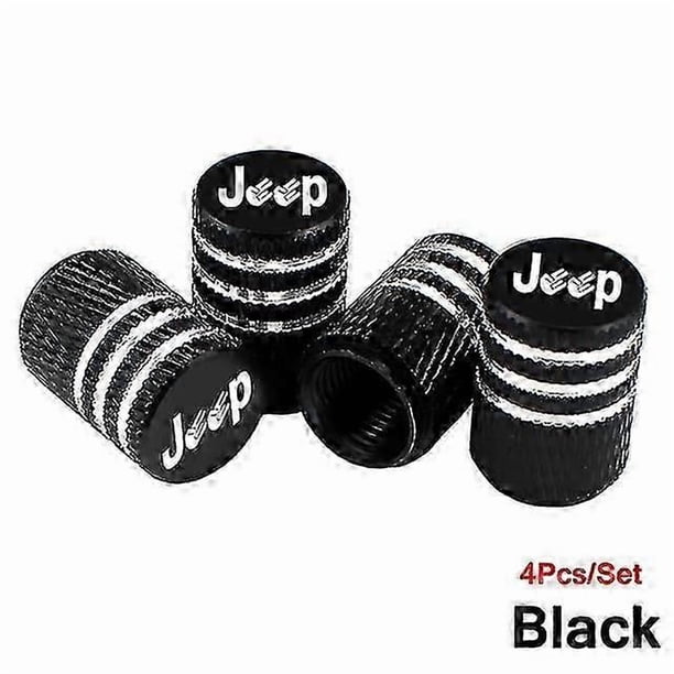 4pcs/set Jeep Logo Tire Stem Valve Caps Aluminum Car Dustproof Caps Tire Wheel Stem Air Valve Caps