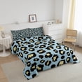 thumbnail image 2 of Blue Leopard Print Bedding Set King Beige Animal Printed Comforter Set Wild Cheetah Duvet Insert African Wildlife Quilt Sets Safari Leopard Bedding Comforters & Sets Blue Beige Black Room Decoratives, 2 of 6