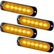 thumbnail image 1 of 4pcs Ultra Thin 6LED 12-24V Emergency Strobe Lights Amber Hazard Beacon Warning Flashing Lights Universal For Car Vehicle Truck, 1 of 5