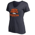 thumbnail image 2 of Women's Navy Denver Broncos Faith Family V-Neck T-Shirt, 2 of 3
