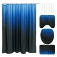 thumbnail image 6 of Dznils Black and Blue Ombre Shower Curtain Set with Rug, 16pc Modern Bathroom Decor Set, 72" x 72", 6 of 11