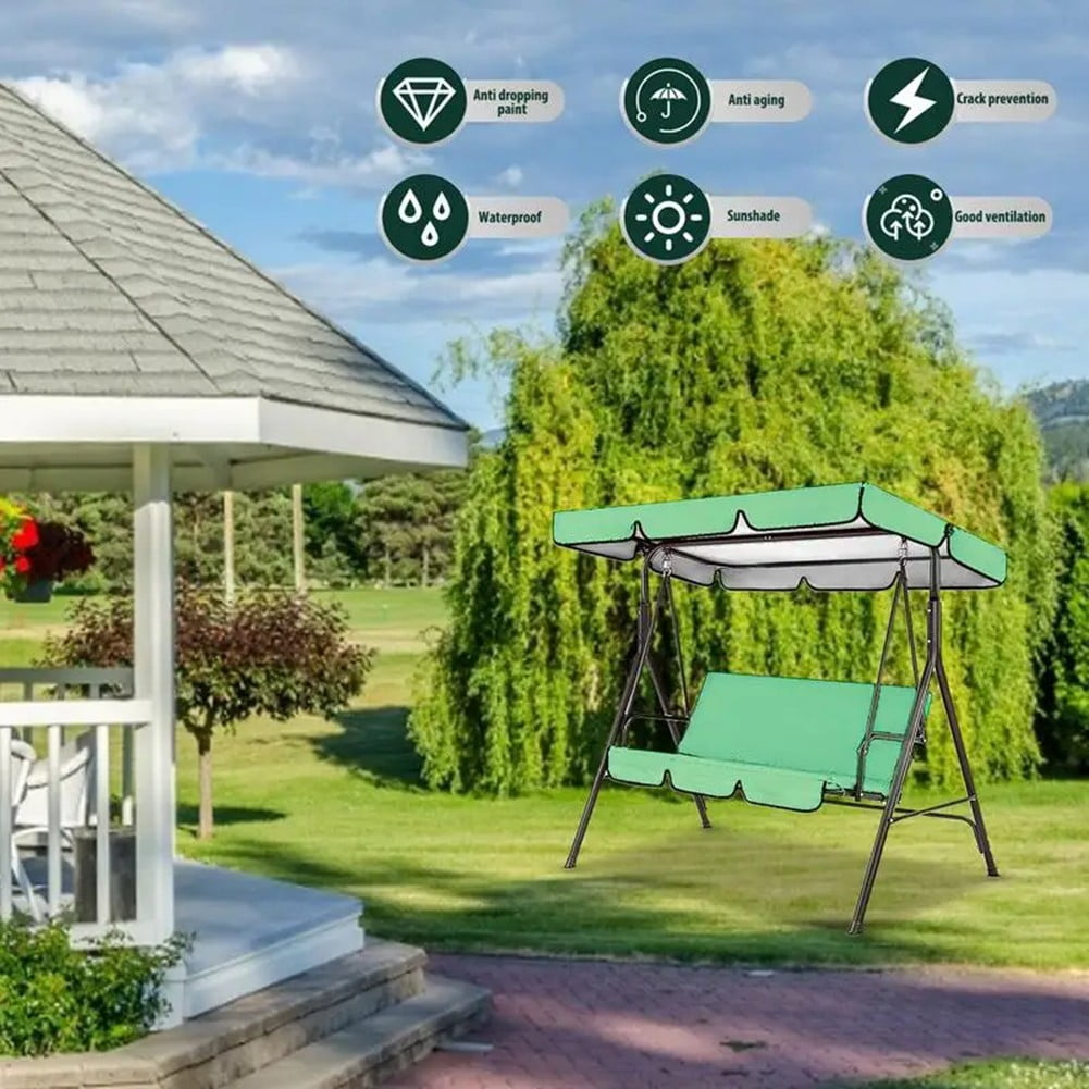 Garden Swing Canopy Replacement Set 3 Seats Covers Waterproof Sunproof 210D Oxford Cloth For Outdoor Patio Furniture
