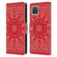 thumbnail image 1 of Head Case Designs Classic Paisley Bandana Red Leather Book Wallet Case Cover Compatible with Google Pixel 4, 1 of 6