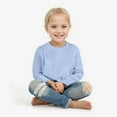 thumbnail image 2 of Toddler Cotton Long Sleeve Basic Tee Shirt, LIGHT BLUE, 3T, 2 of 8