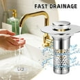 thumbnail image 5 of 2Pack Bathroom Sink Stopper 1.06"-1.50", Universal Bathroom Sink Drain Pop Up Stopper for US Bathroom Sink Stainless Steel Floor Drain Filter, U.S. Standard Universal Drain Filter (Silver), 5 of 7