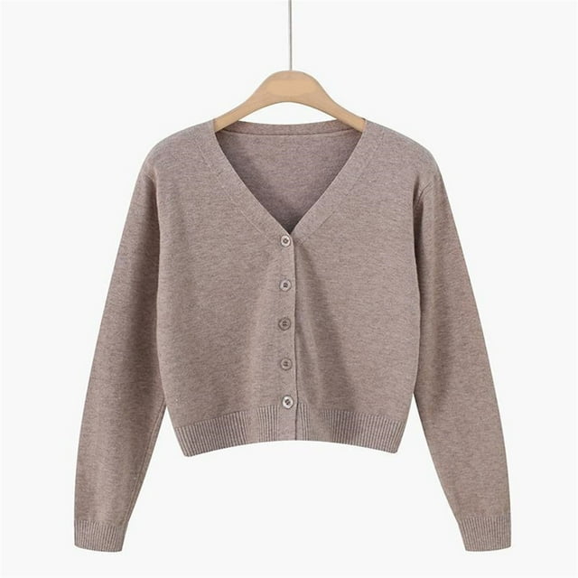 Fall Winter Jackets Coats Cardigan for Women, V Neck Cardigan Sweater Plus Jacket Solid Color Knitted Sweater Yellow