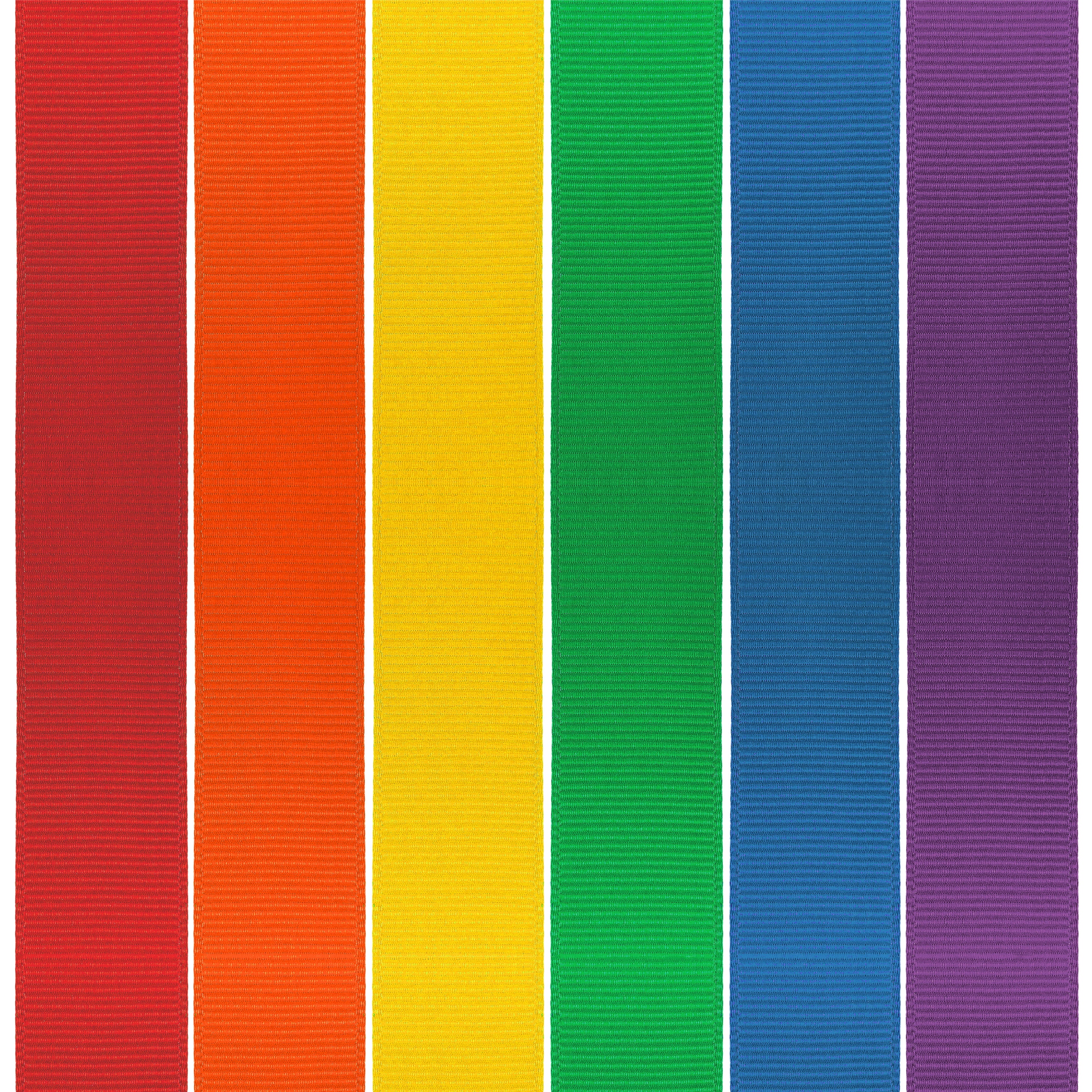 Grosgrain Rainbow Ribbon, 6 Colors, 7/8" x 600 Yards by Gwen Studios