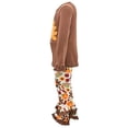 thumbnail image 3 of Unique Baby Girls Thanksgiving Day Turkey Ruffle Legging Set Outfit (6Y, Brown), 3 of 5