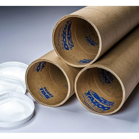 4" x .150 x 30 Heavy Duty Kraft Mailing Tubes with Plugs (Pack of 10)