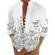 thumbnail image 1 of Camisas De Vestir Para Hombre Manga Corta Camisa de manga larga con estampado digital 3D y soporte con botones sueltos para hombre, vacaciones, playa, ocio (Black, M), 1 of 4