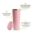 thumbnail image 4 of RTIC 28 oz Ceramic Lined Everyday Tumbler, Spill-Resistant Straw Lid, Dusty Rose, 4 of 7