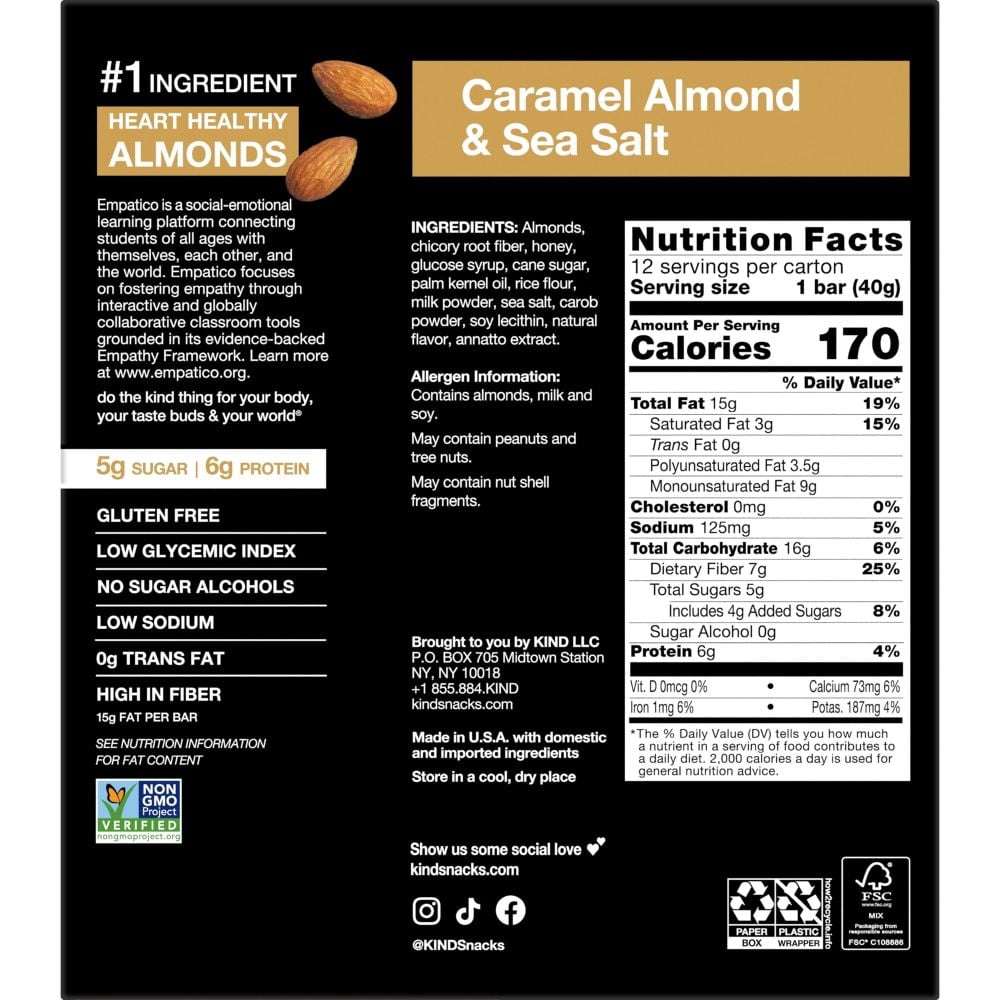 KIND Caramel Almond & Sea Salt Nuts and Spices Bars 12 ct - Pack of 2