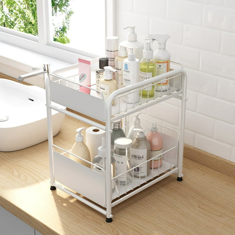 Under The Kitchen Sink Storage Rack Drawer Type Can Be Pushed And Pulled  Under The Cabinet Telescopic Double Shelf