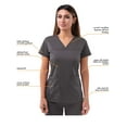 thumbnail image 3 of Adar Pro Scrubs For Women - Sweetheart V-Neck Scrub Top, 3 of 6