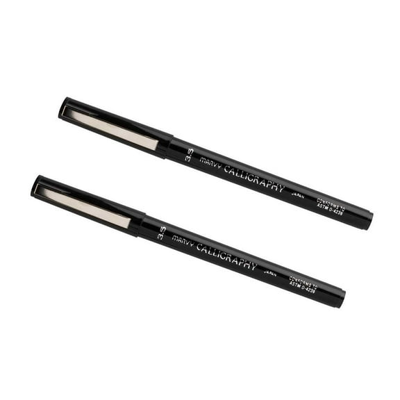 Marvy Uchida Calligraphy Pens, 3.5 mm, Black, 2/Pack