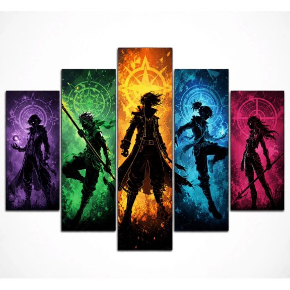Qth Bountry Anime Canvas 5 Pieces HD Print Painting Decoration Pictures Modern for Living Bathroom Dining Room Home Decor Unframed