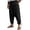 13#Black, variant on Linen Pants For Men Relaxed Harem Trousers With Drawstring Waist Cuffed Ankles For Summer Casual Vacation Weekend Wear