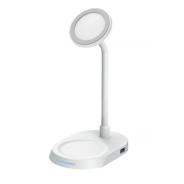 Cargador rápido inalámbrico portátil Teléfono móvil Base de carga rápida Estación de oficina Accesorios de cabecera Reemplazo para iPhone Blanco Guardung EL022816-02B