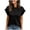 Black, variant on 2026 Womens Cap Short Ruffle Sleeve Shirts Casual Loose Fit Crewneck Plain Tees Summer Outdoor Lightweight Vacation Blouse
