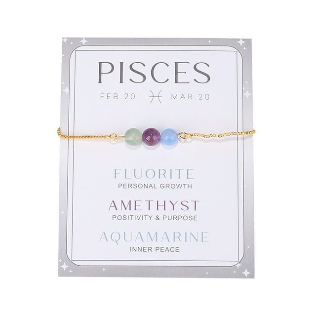 12 pulseras del zodiaco para las mujeres hombres pulseras de piedra natural de piedras preciosas del zodiaco cristales de cuentas pulseras regalos
