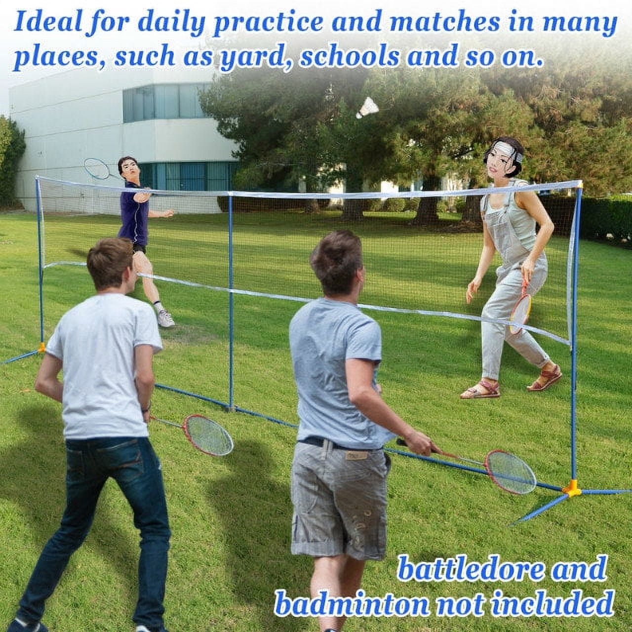 Portable 3-IN-1 Training Beach Tennis Badminton Net Set With Carrying Bag