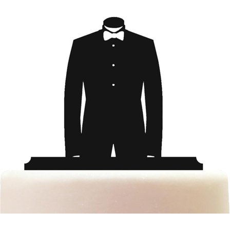 Acrylic Tuxedo Birthday Cake Topper Decoration for Cakes Ornament Anniversaries Weddings Accessory Birthday Party Supplies
