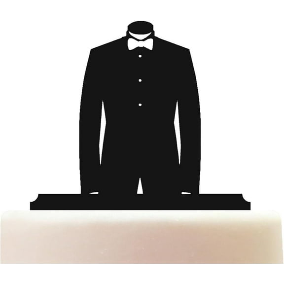 Acrylic Tuxedo Birthday Cake Topper Decoration for Cakes Ornament Anniversaries Weddings Accessory Birthday Party Supplies