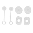 thumbnail image 2 of Juego de 6 tapones para pajitas de silicona reutilizables y sellados, cuadrados y redondos, transparentes, 2 of 15