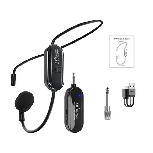 2.4G Wireless -Mounted Microphone Little Bee Teacher Amplifier Audio Microphone Condenser Headset-B