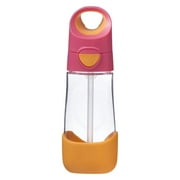 b.box Tritan Drink Bottle - Flip Straw Water Bottle for Kids, 15 oz (Strawberry Shake)