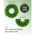 thumbnail image 3 of Guvpev 24 Inch Foldable Fake Plants Eucalyptus Leaf Wreath - Artificial Greenery for Front Door, Spring/Summer Decor, Easy Storage Hanging Wreath（Purple）, 3 of 9