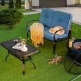 thumbnail image 2 of ostway 2-Piece Steel Outdoor Patio Dining Set with Cushions, Blue, 2 of 10