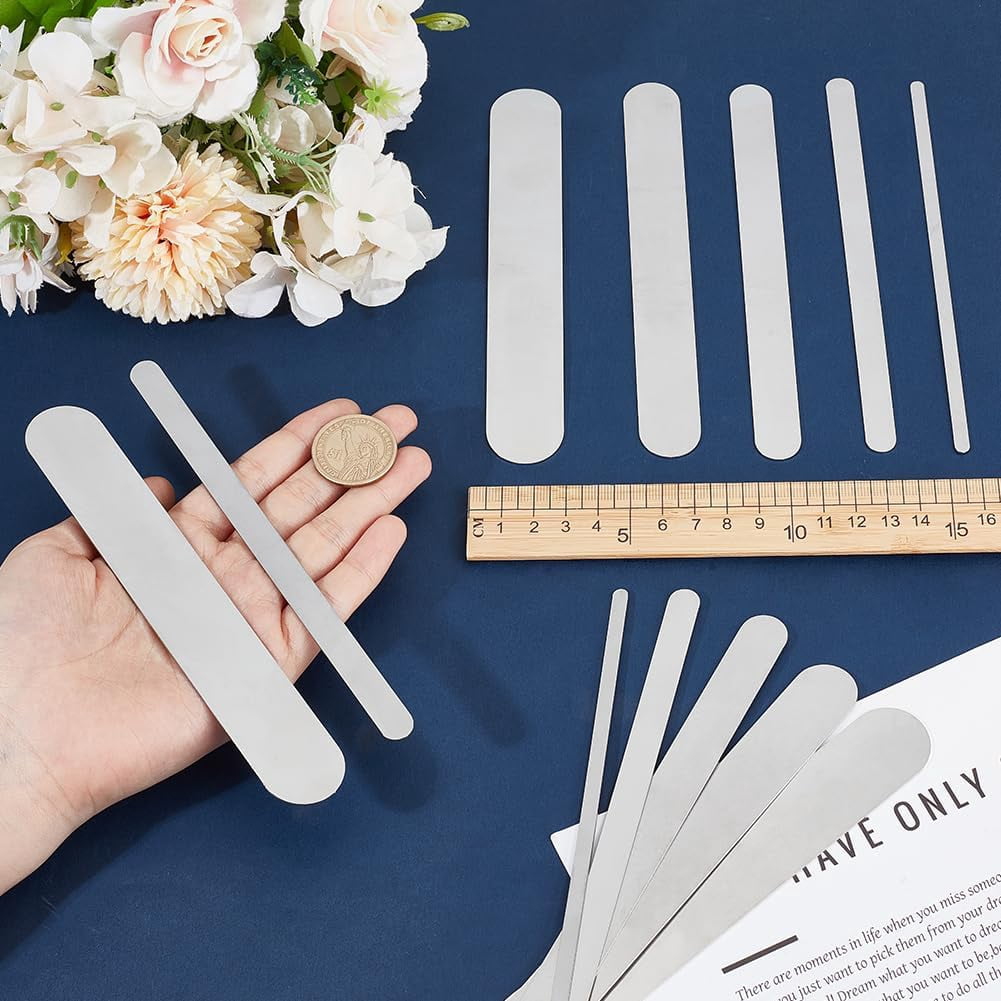 25Pcs Bracelet Blanks Stainless Steel Bangle Blanks 5 Sizes 6.3 Inch Long Steel Bracelet Inner Core Bracelets Customizing Bangle Matreial for Stamping and DIY Jewelry Making for DIY
