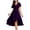 Dark Purple, variant on Women's Spring Summer Chiffon Wedding Guest Dresses V Neck Ruffle Sleeves Midi Semi Formal Dress (Sky Blue, L)