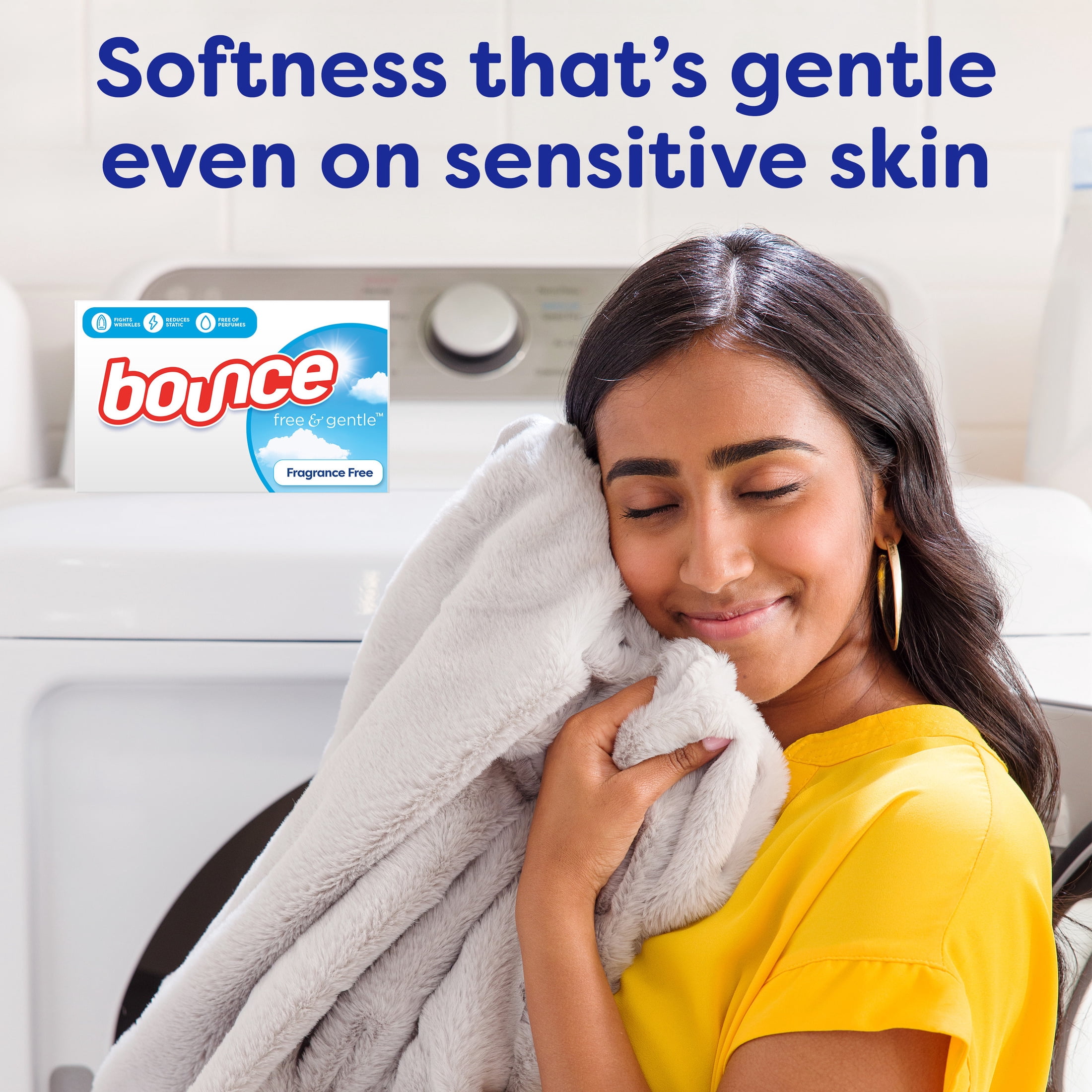 Bounce Dryer Sheets, Free & Gentle, Unscented, 330 Count