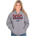 thumbnail image 3 of NASA Retro Worm Logo American Flag Zip Up Hoodie Men's Women's Brisco Brands S, 3 of 6