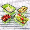 thumbnail image 3 of 4 PCS Folding Silicone Lunch Box Retractable Silicone Food Containers Retractable Lunch Bento Box Food Storage Silicone Box Storage (Green), 3 of 5